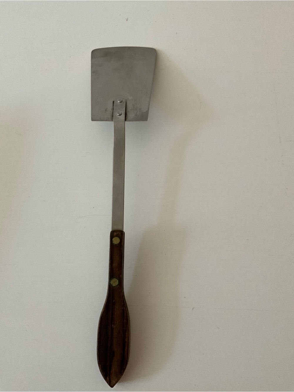 Vintage Metal Turner Spatula with Wood Handle - Silver & Brown - Midcentury